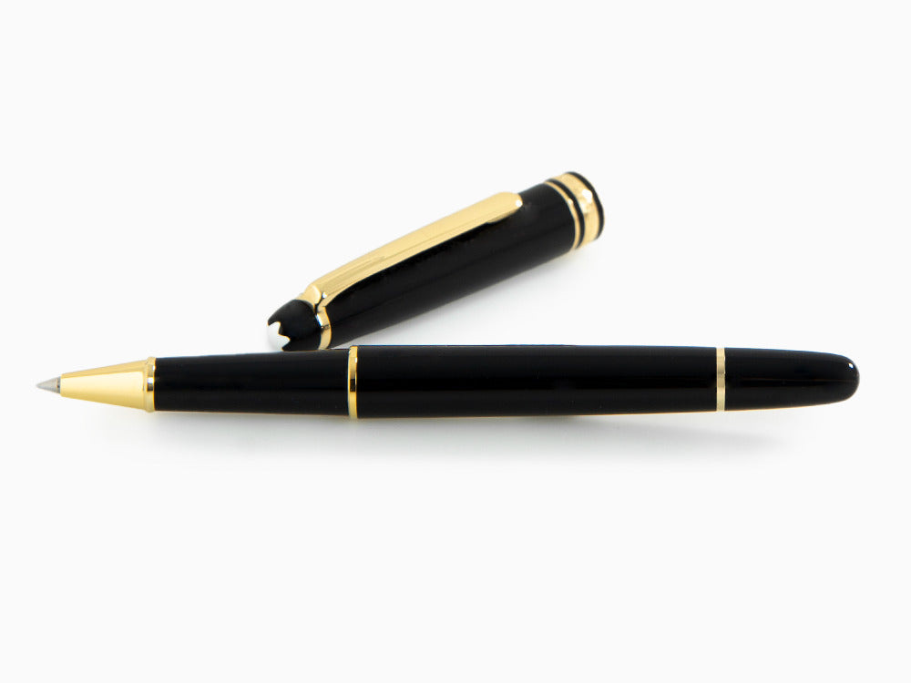 Roller Montblanc Meisterstück Classique, Adornos en oro, Negro, 132457