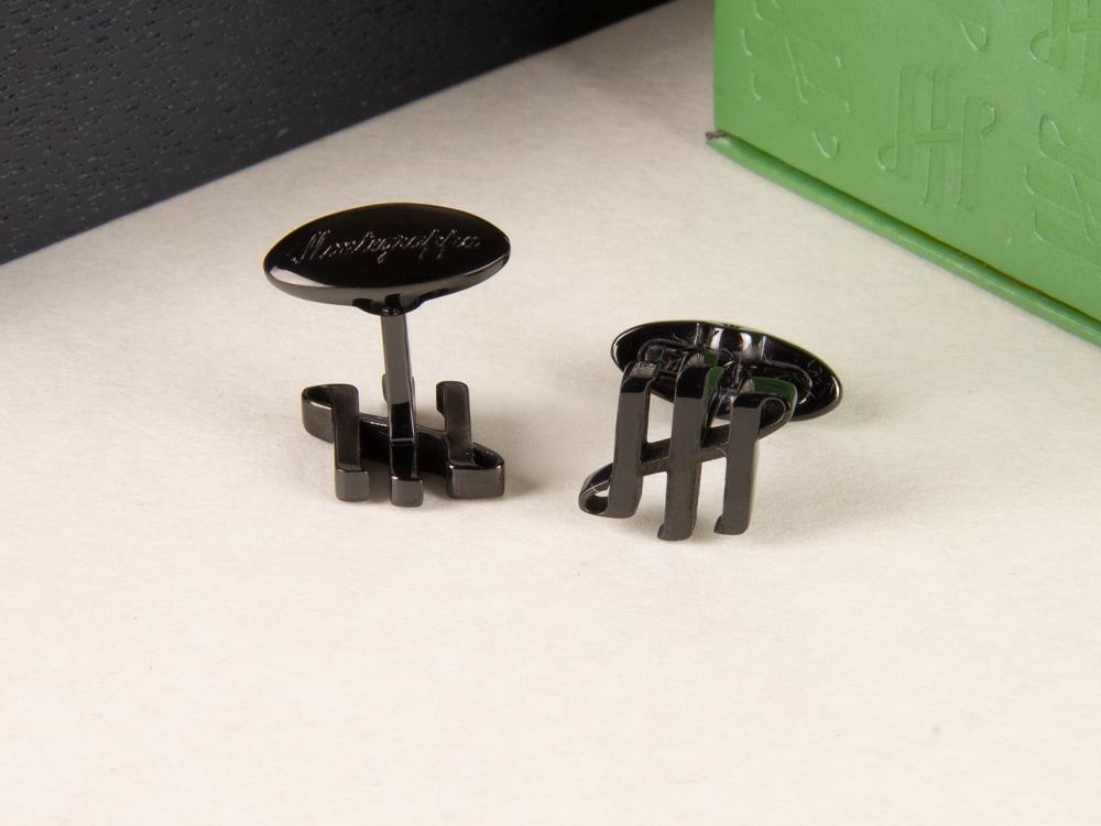 Gemelos Montegrappa Ambigram, Acero inoxidable. IP Black, IDA2CLB0