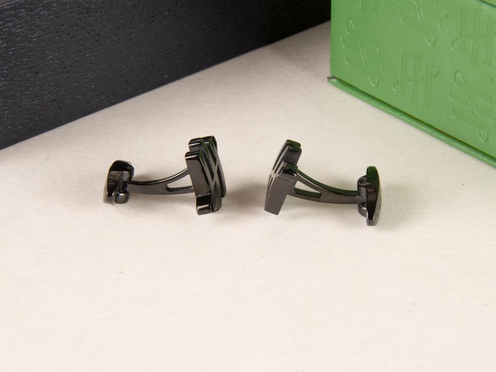 Gemelos Montegrappa Ambigram, Acero inoxidable. IP Black, IDA2CLB0