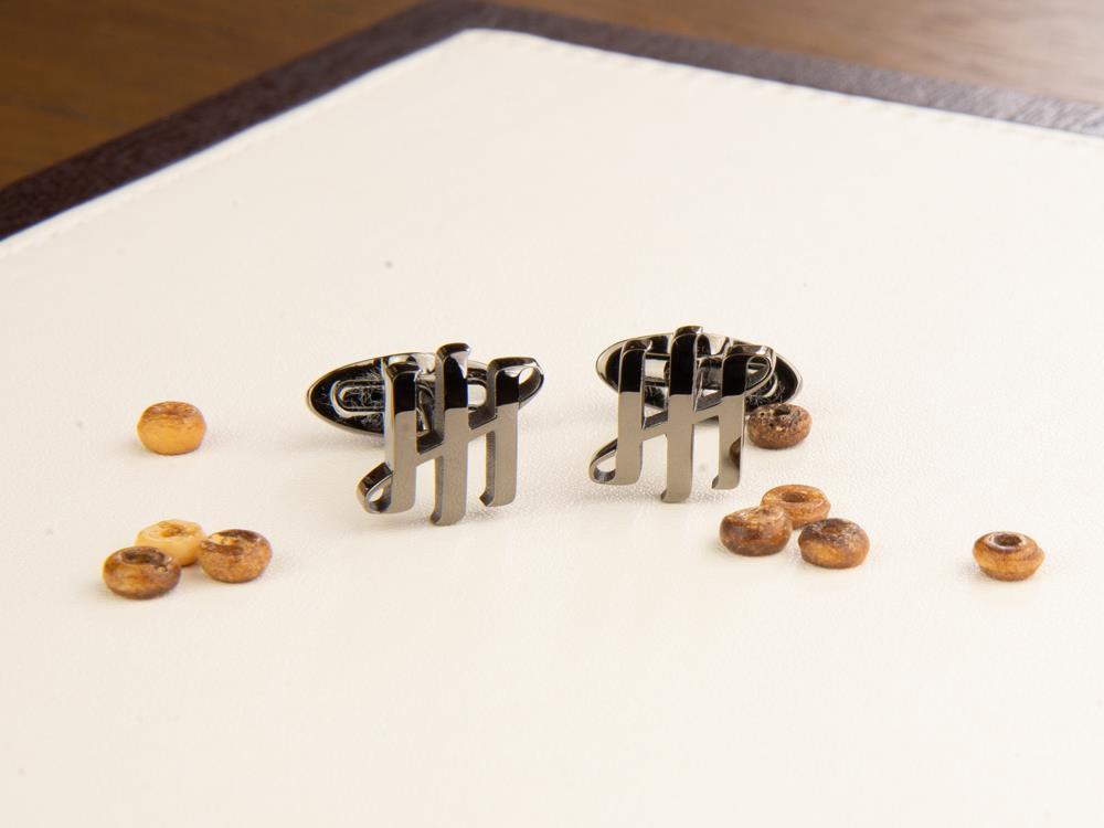 Gemelos Montegrappa Ambigram, Acero inoxidable, IP Gun Metal, IDA2CLL0