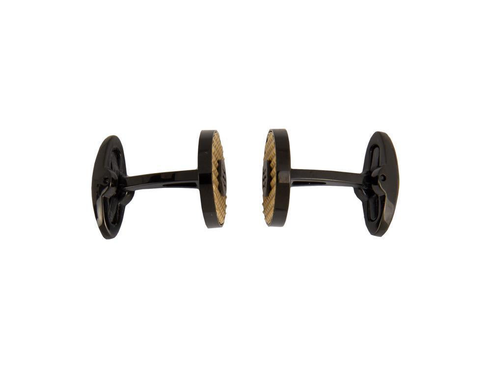 Gemelos Montegrappa Clou Ambigram, Acero, IP Black & IP Yellow Gold, IDA3CLBY