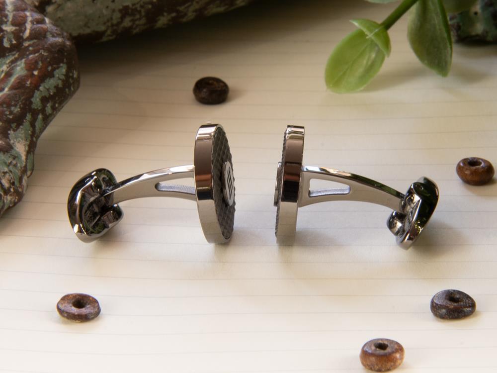 Gemelos Montegrappa Clou Ambigram, Acero inoxidable, IP Gun Metal, IDA3CLLL