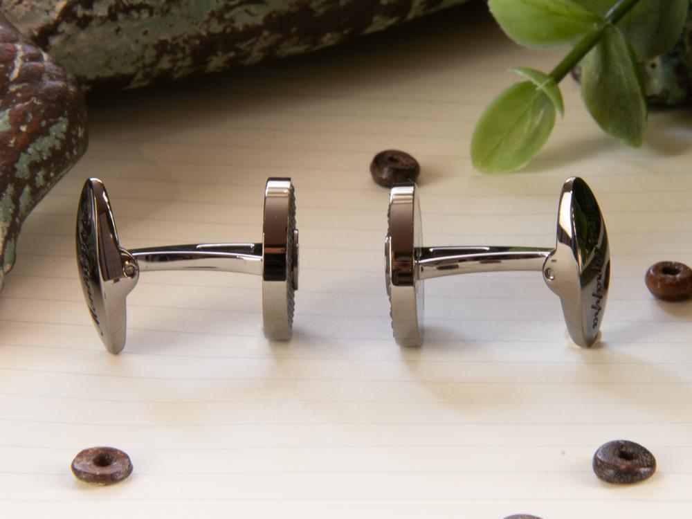 Gemelos Montegrappa Clou Ambigram, Acero inoxidable, IP Gun Metal, IDA3CLLL