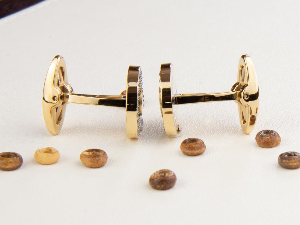 Gemelos Montegrappa Clou Ambigram, Acero inoxidable, IP Yellow Gold, IDA3CLYS