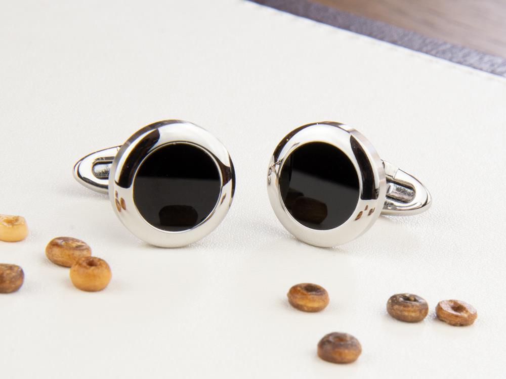 Gemelos Montegrappa Classico, Acero inoxidable, IP Black, IDCCCLSB