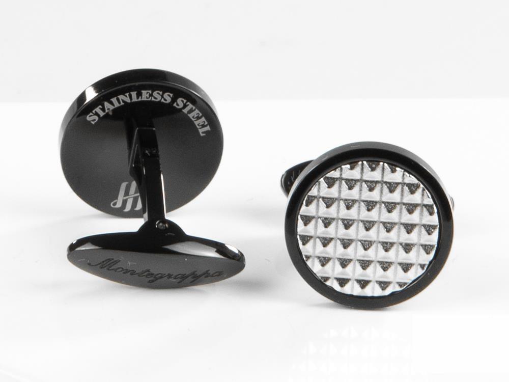 Gemelos Montegrappa Clou, Acero inoxidable, IP Black, IDCPCLBS