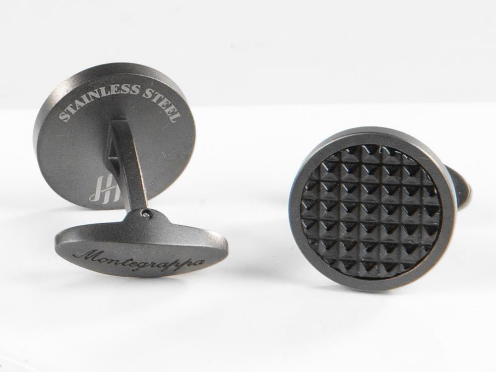 Gemelos Montegrappa Clou, Acero inoxidable,IP Gun Metal & IP Black, IDCPCLLB