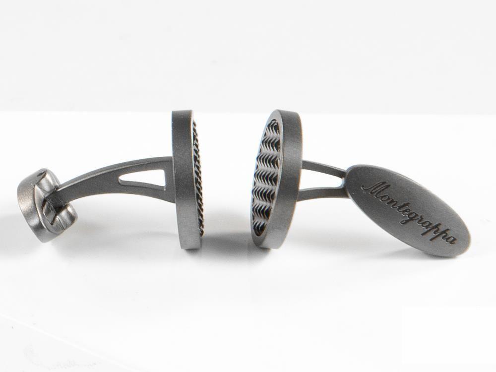 Gemelos Montegrappa Clou, Acero inoxidable,IP Gun Metal & IP Black, IDCPCLLB