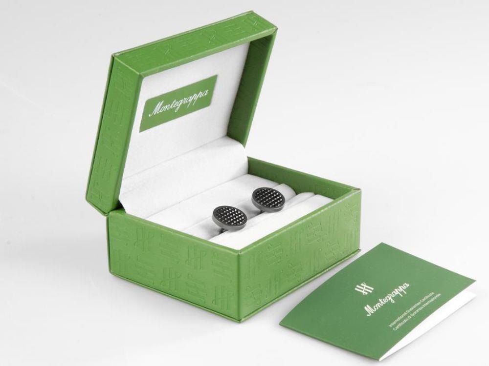 Gemelos Montegrappa Clou, Acero inoxidable,IP Gun Metal & IP Black, IDCPCLLB