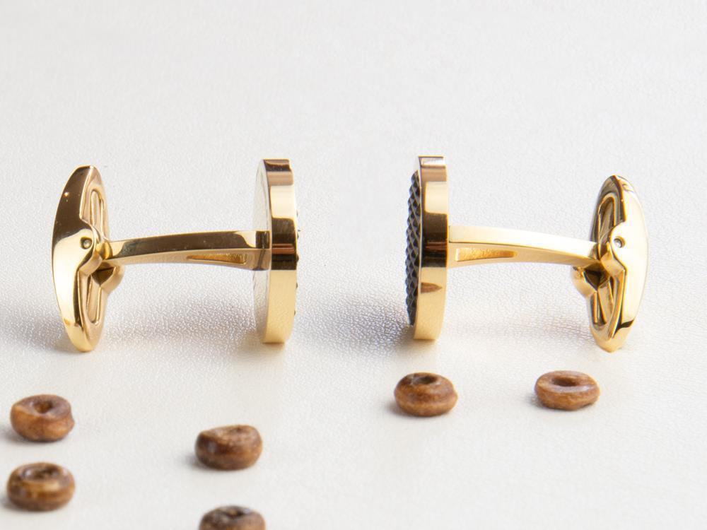 Gemelos Montegrappa Clou, Acero inoxidable, IP Yellow Gold & IP Black, IDCPCLYB