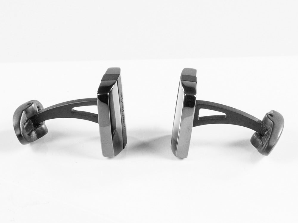 Gemelos Montegrappa Quadro, Acero inoxidable, IP Gun Metal & IP Black, IDQUCLLB