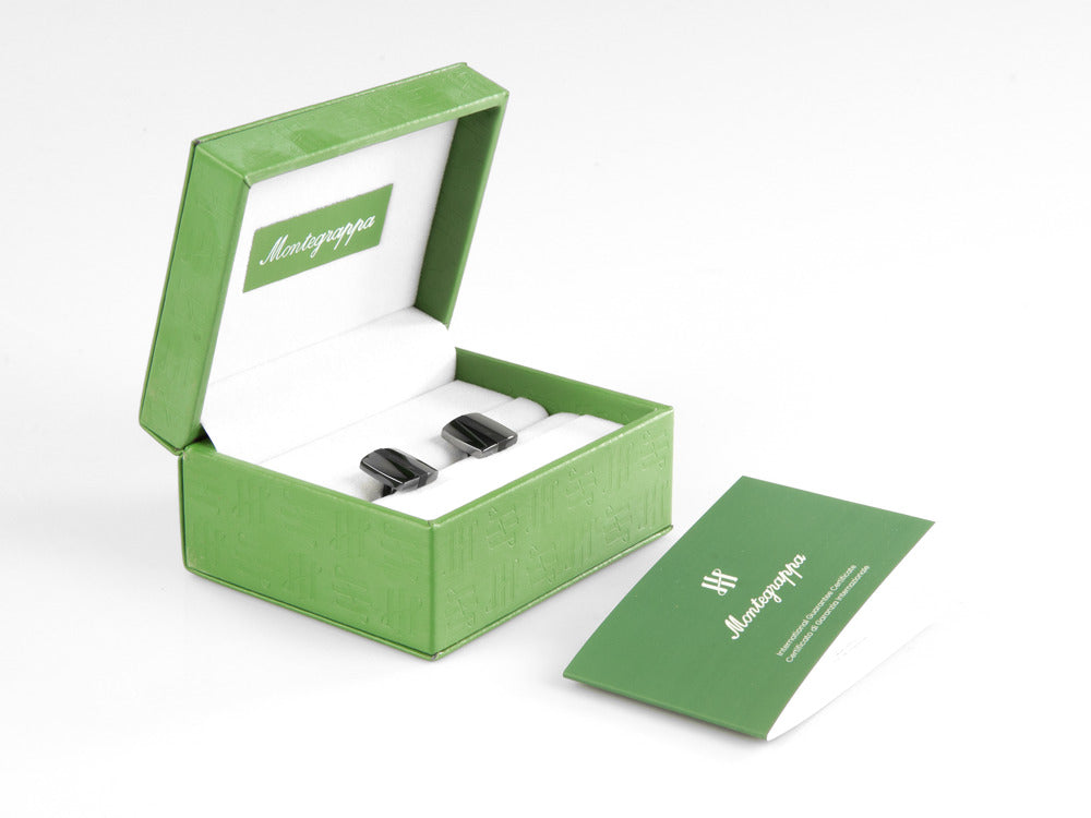 Gemelos Montegrappa Quadro, Acero inoxidable, IP Gun Metal & IP Black, IDQUCLLB