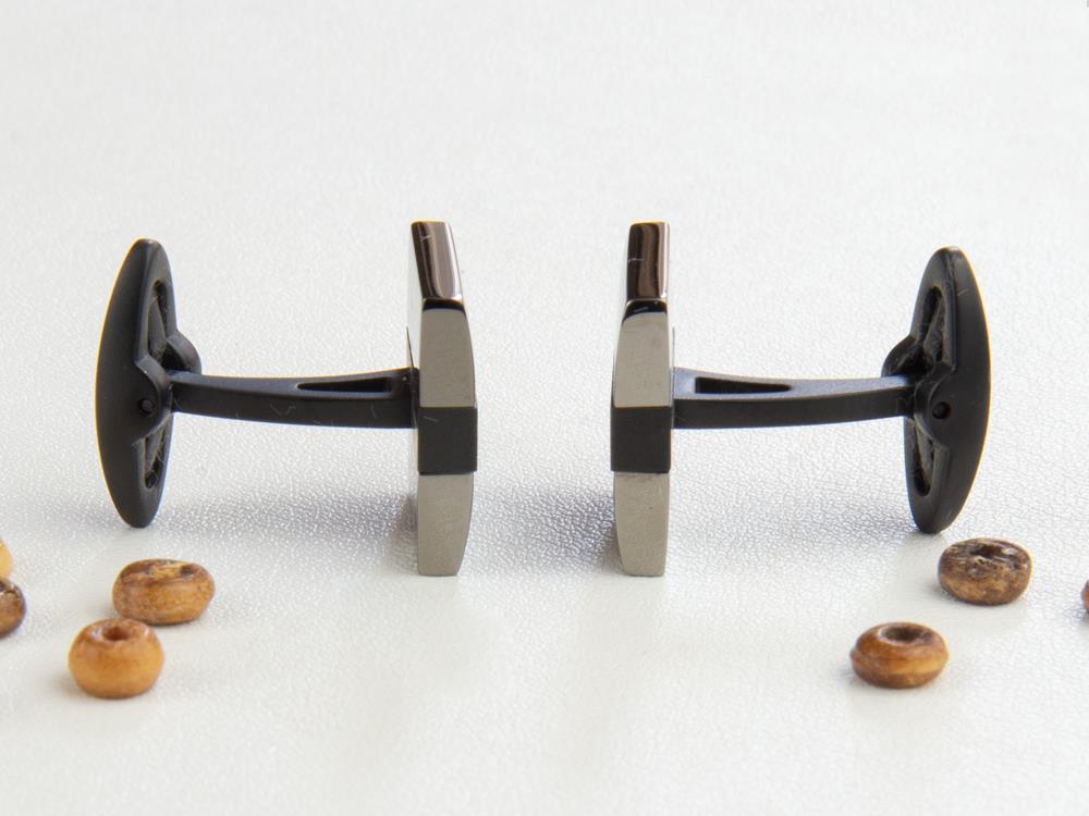 Gemelos Montegrappa Quadro, Acero inoxidable. IP Gun Metal, IDQUCLSL