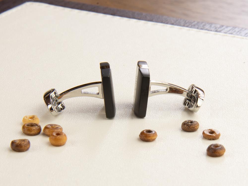 Gemelos Montegrappa Rettangolo, Acero inoxidable & IP Black, IDRTCLSB