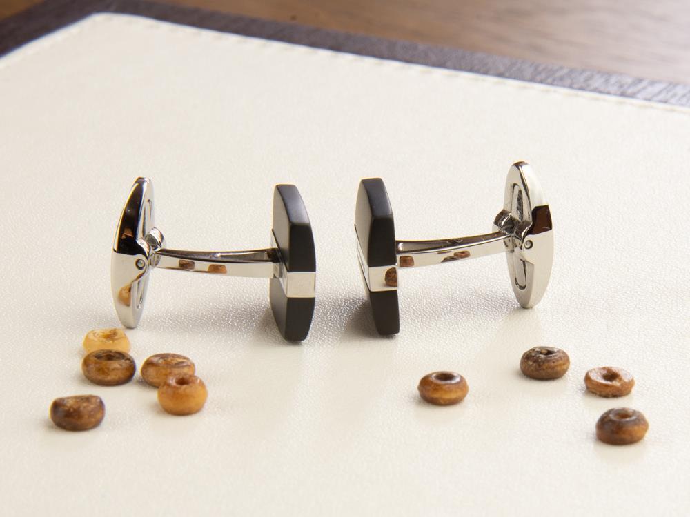 Gemelos Montegrappa Rettangolo, Acero inoxidable & IP Black, IDRTCLSB