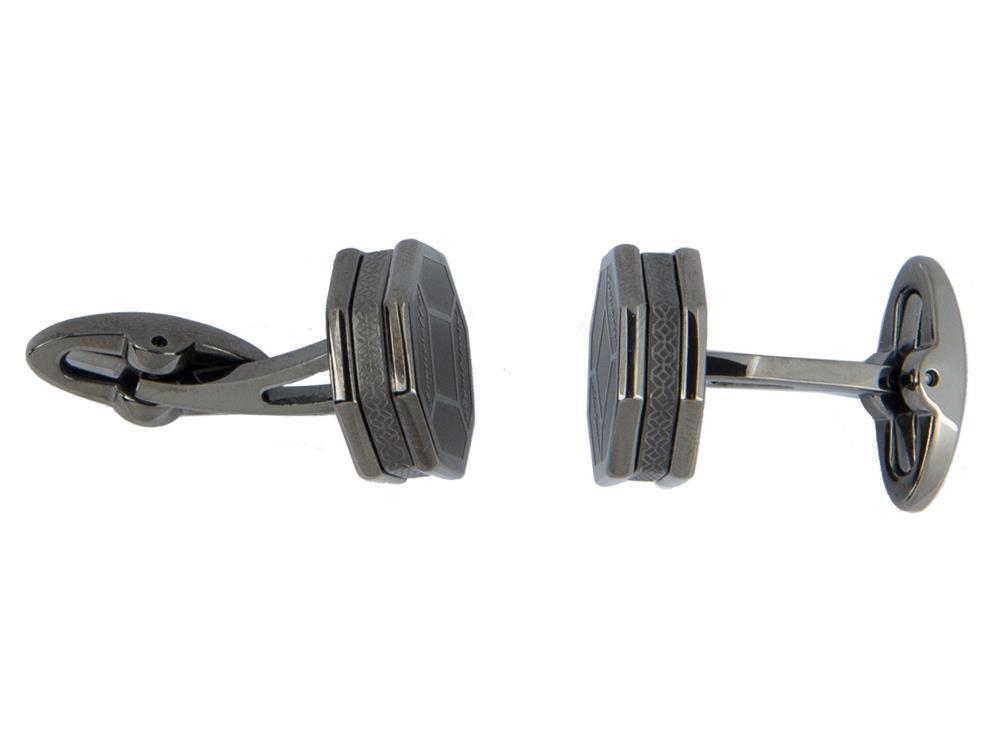 Gemelos Montegrappa Tripudio, Acero inoxidable, Gun metal, IDTPCLLL