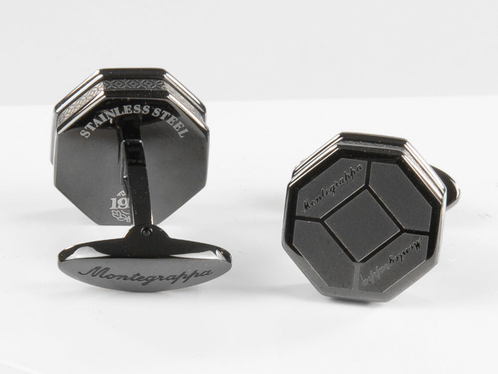 Gemelos Montegrappa Tripudio, Acero inoxidable, Gun metal, IDTPCLLL