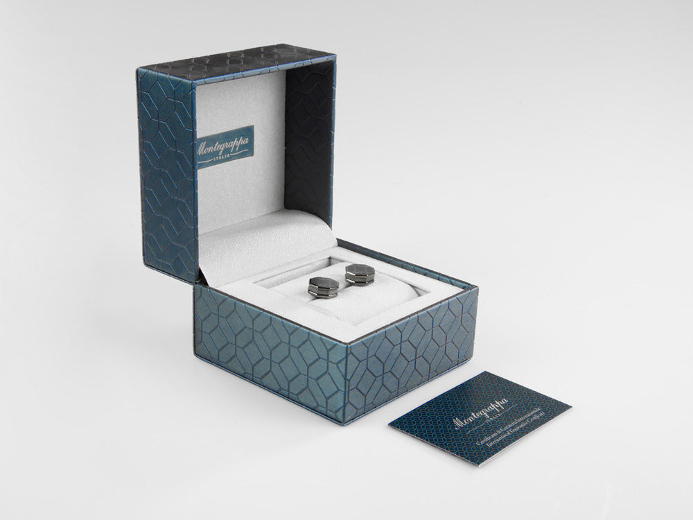 Gemelos Montegrappa Tripudio, Acero inoxidable, Gun metal, IDTPCLLL