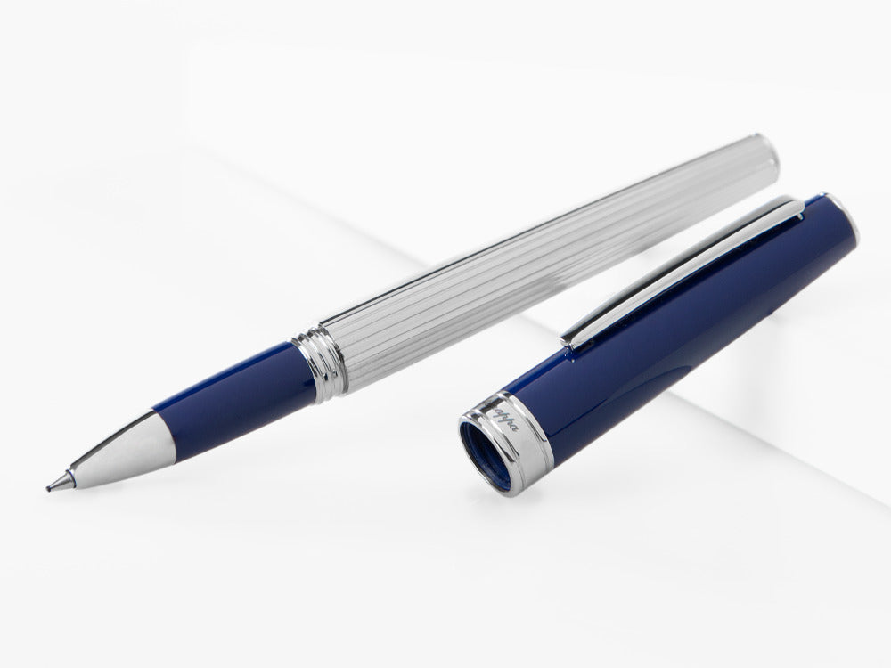 Roller Montegrappa Armonia Duetto, Acero, Azul, ISA1MRAB