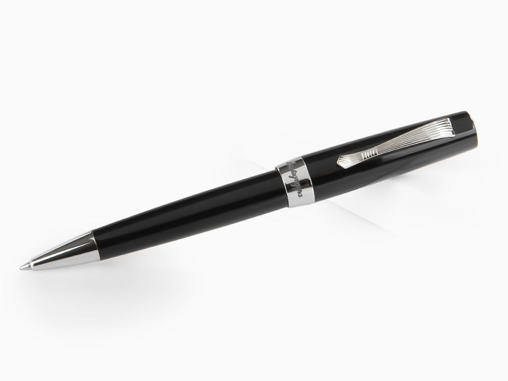 Bolígrafo Montegrappa Elmo 02 Jet Black, Resina Negra, ISE2RBAC
