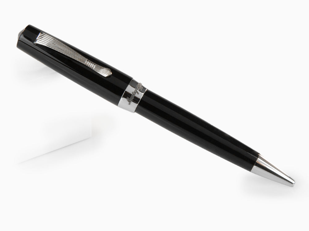 Bolígrafo Montegrappa Elmo 02 Jet Black, Resina Negra, ISE2RBAC