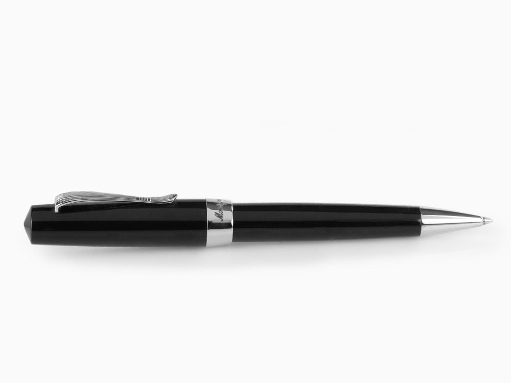 Bolígrafo Montegrappa Elmo 02 Jet Black, Resina Negra, ISE2RBAC