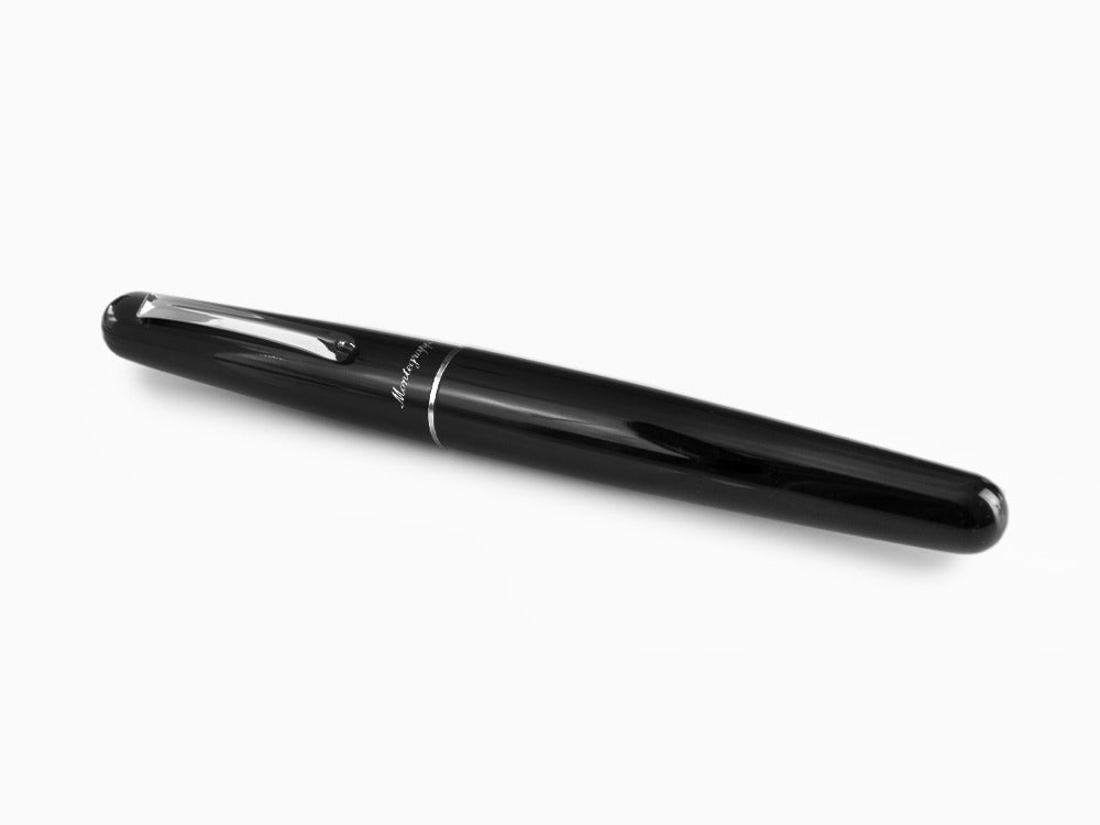 Roller Montegrappa Elmo 01, Resina Negra, Acero Inoxidable, ISEORRAC