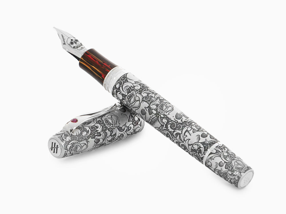 Estilográfica Montegrappa Skulls & Roses, Edición Limitada, ISSKN-SE