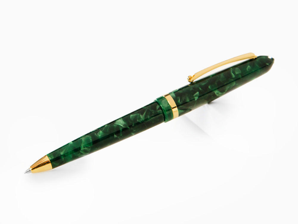 Bolígrafo Montegrappa Venetia Vintage Conifer, Verde, PVD Oro, ISVENBAG