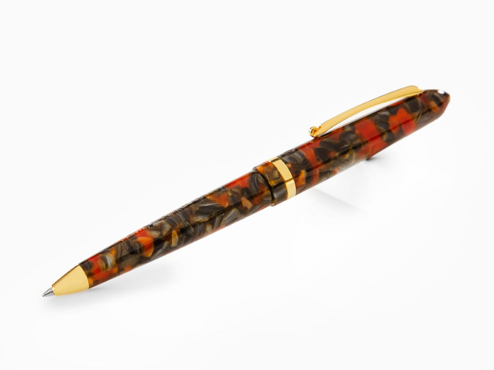 Bolígrafo Montegrappa Venetia Plume Agate, Naranja, PVD Oro, ISVENBAJ