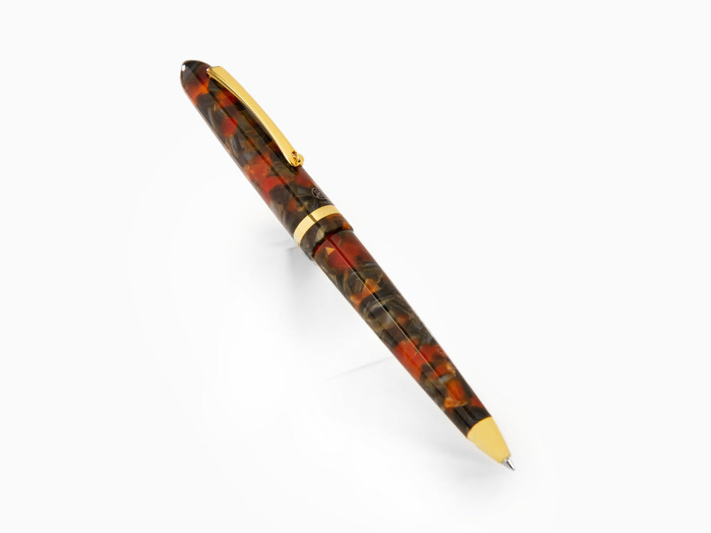 Bolígrafo Montegrappa Venetia Plume Agate, Naranja, PVD Oro, ISVENBAJ