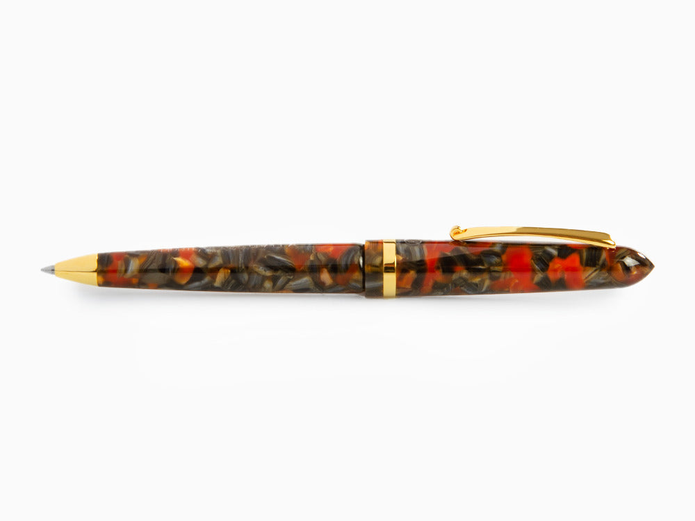 Bolígrafo Montegrappa Venetia Plume Agate, Naranja, PVD Oro, ISVENBAJ