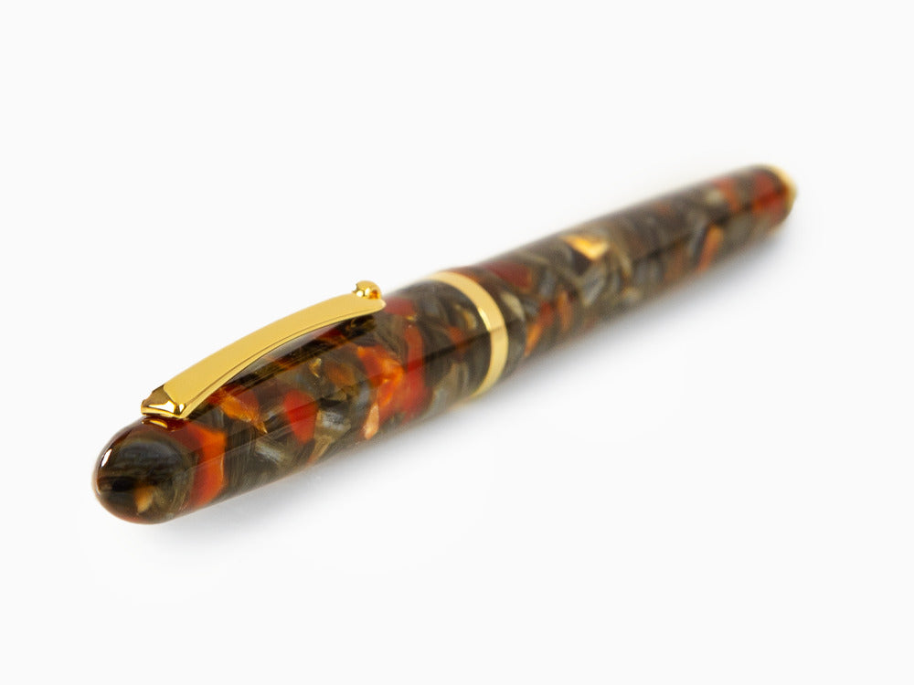 Bolígrafo Montegrappa Venetia Plume Agate, Naranja, PVD Oro, ISVENBAJ