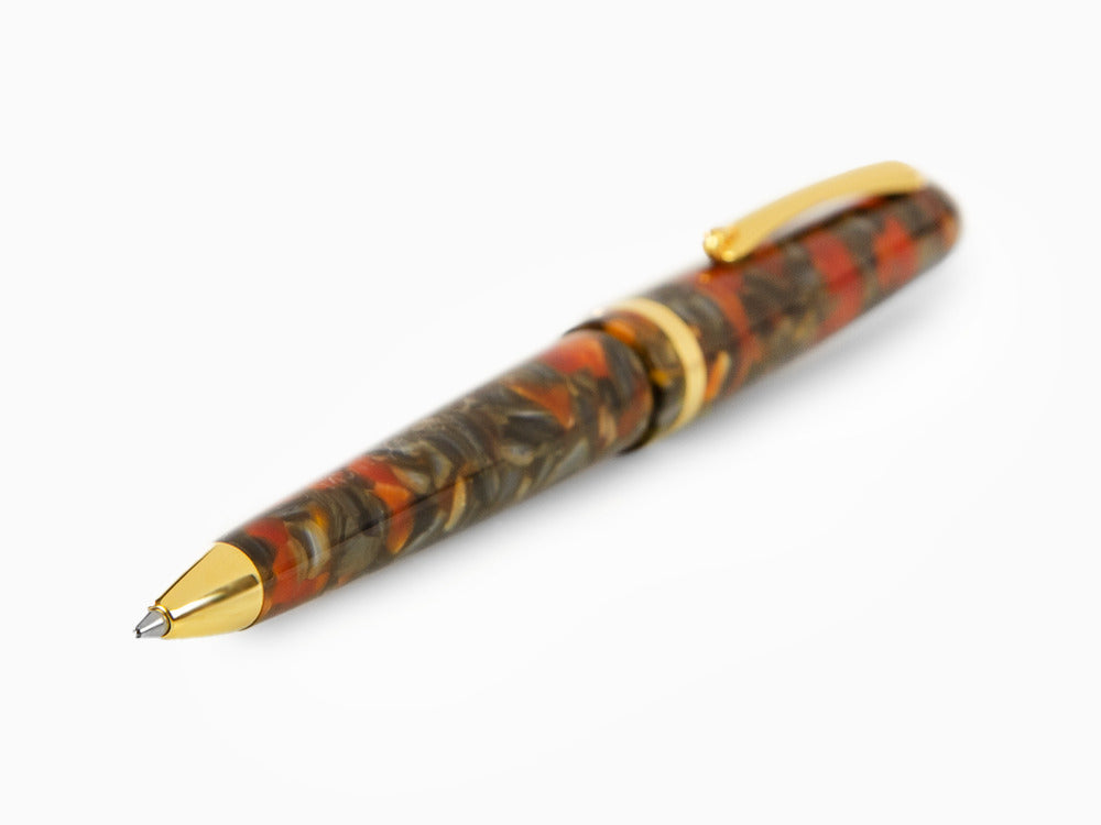 Bolígrafo Montegrappa Venetia Plume Agate, Naranja, PVD Oro, ISVENBAJ