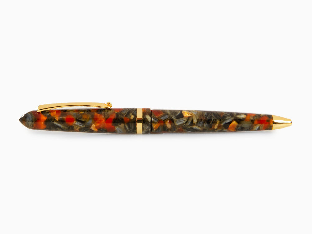 Bolígrafo Montegrappa Venetia Plume Agate, Naranja, PVD Oro, ISVENBAJ