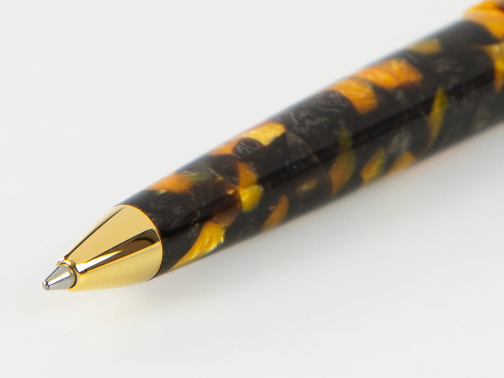 Bolígrafo Montegrappa Venetia Havana Amber, PVD Oro, ISVENBAO