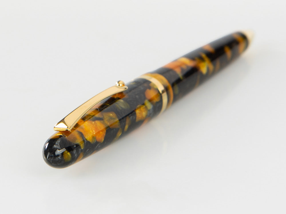 Bolígrafo Montegrappa Venetia Havana Amber, PVD Oro, ISVENBAO