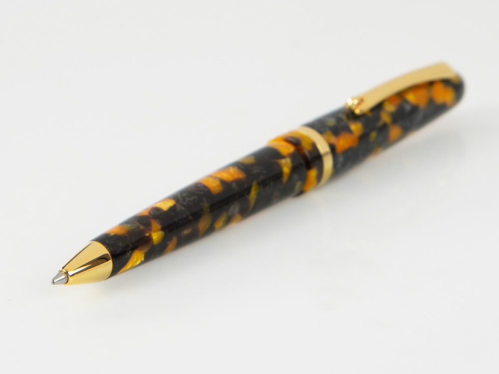 Bolígrafo Montegrappa Venetia Havana Amber, PVD Oro, ISVENBAO