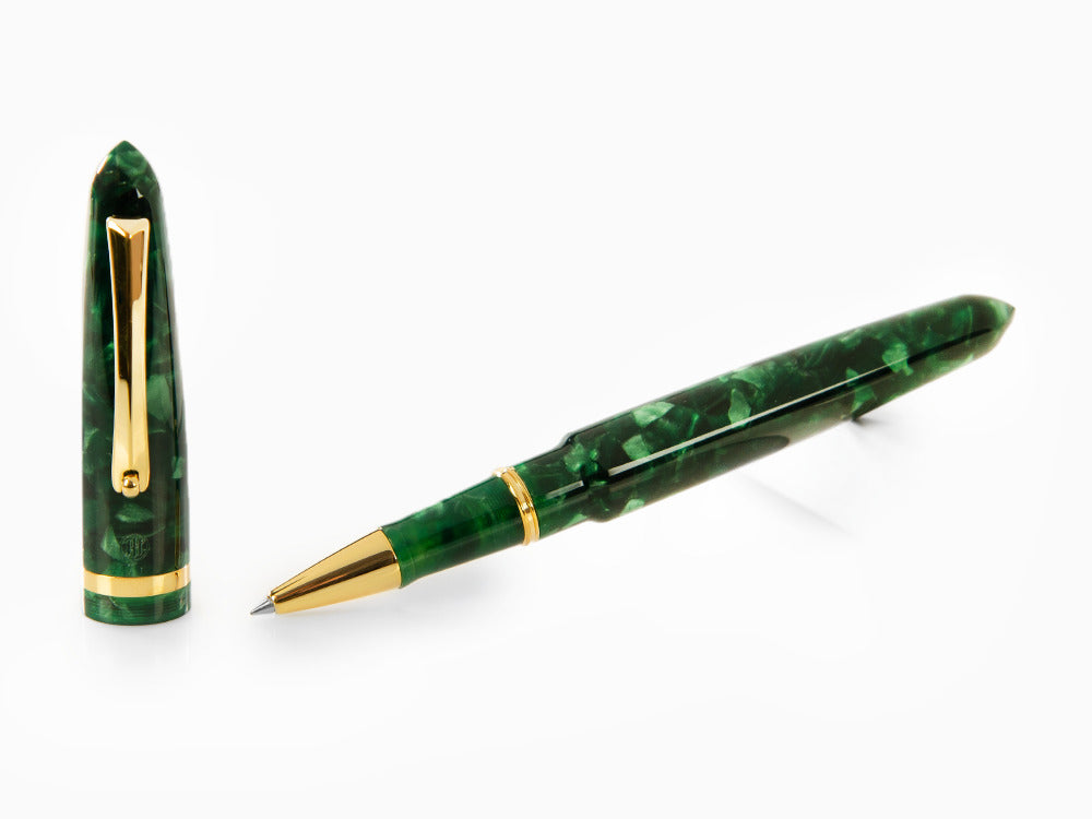 Roller Montegrappa Venetia Vintage Conifer, Verde, PVD Oro, ISVENRAG