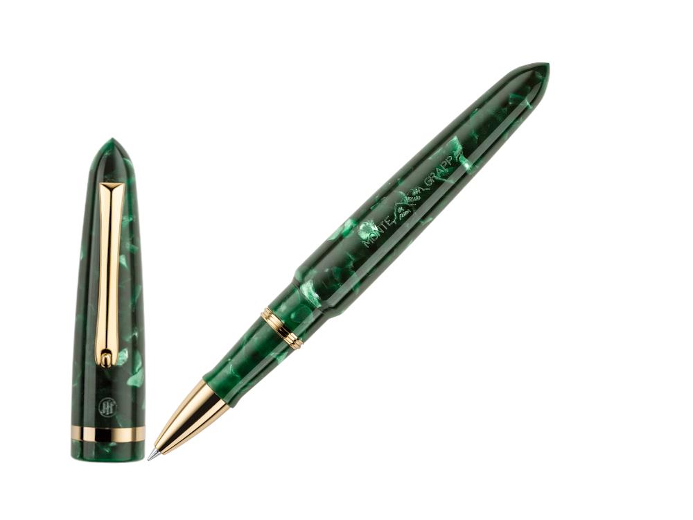 Roller Montegrappa Venetia Vintage Conifer, Verde, PVD Oro, ISVENRAG