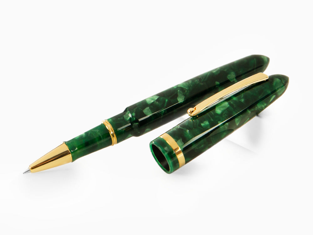 Roller Montegrappa Venetia Vintage Conifer, Verde, PVD Oro, ISVENRAG