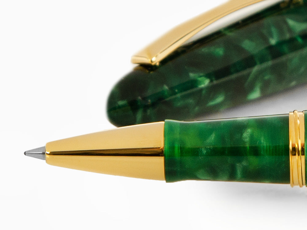 Roller Montegrappa Venetia Vintage Conifer, Verde, PVD Oro, ISVENRAG