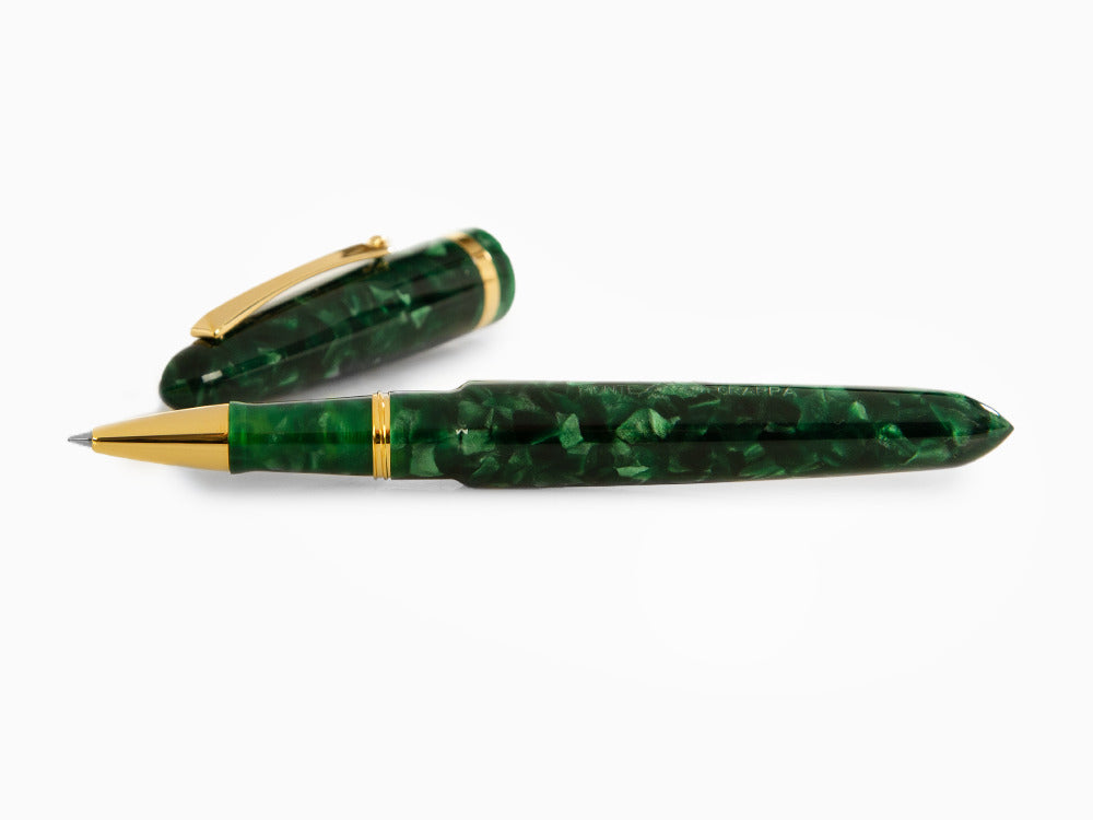 Roller Montegrappa Venetia Vintage Conifer, Verde, PVD Oro, ISVENRAG