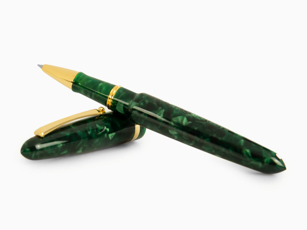 Roller Montegrappa Venetia Vintage Conifer, Verde, PVD Oro, ISVENRAG