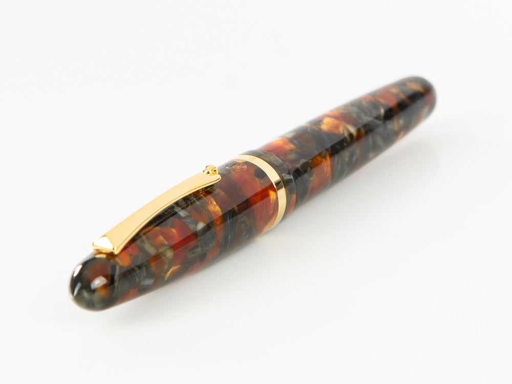 Roller Montegrappa Venetia Plume Agate, Naranja, PVD Oro, ISVENRAJ