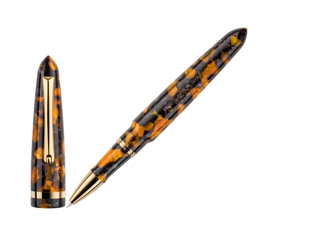 Roller Montegrappa Venetia Havana Amber, PVD Oro, ISVENRAO