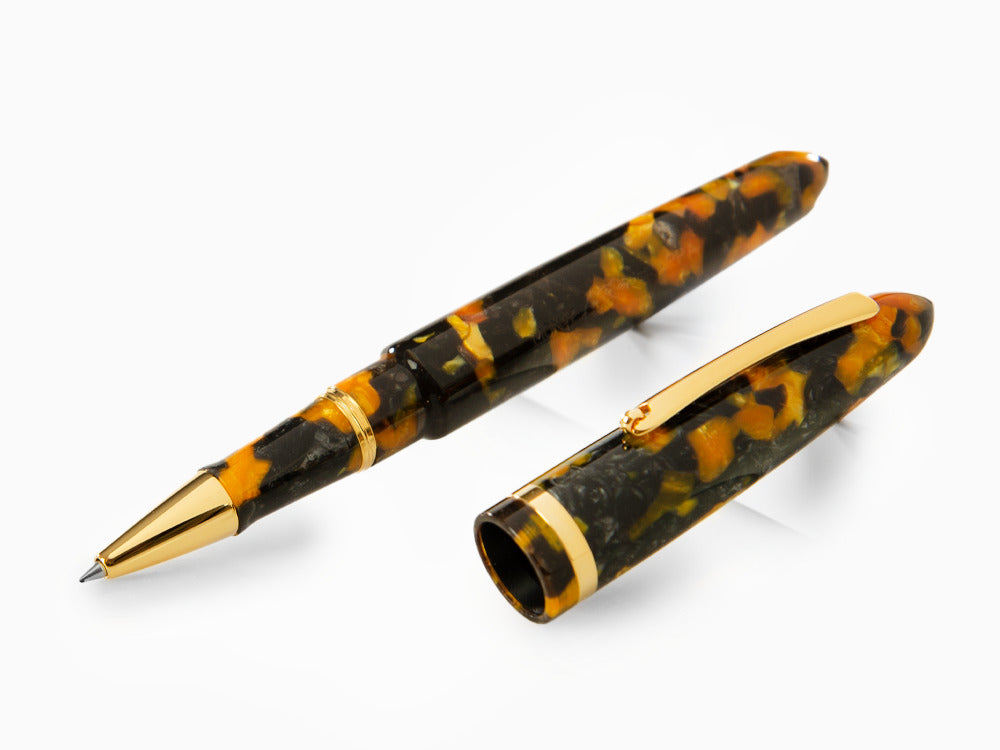 Roller Montegrappa Venetia Havana Amber, PVD Oro, ISVENRAO