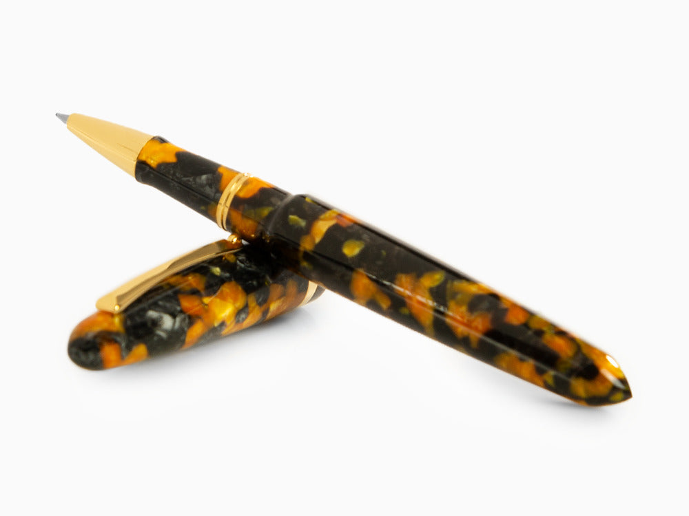 Roller Montegrappa Venetia Havana Amber, PVD Oro, ISVENRAO