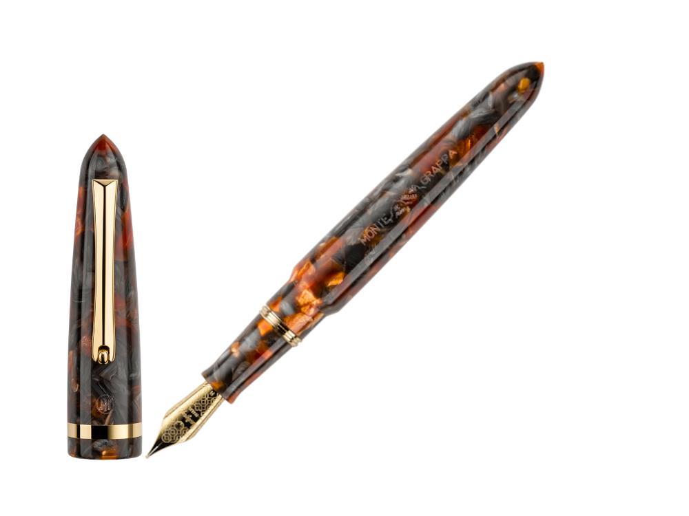 Pluma Montegrappa Venetia Plume Agate, Naranja, Oro 14k, ISVEN_4J
