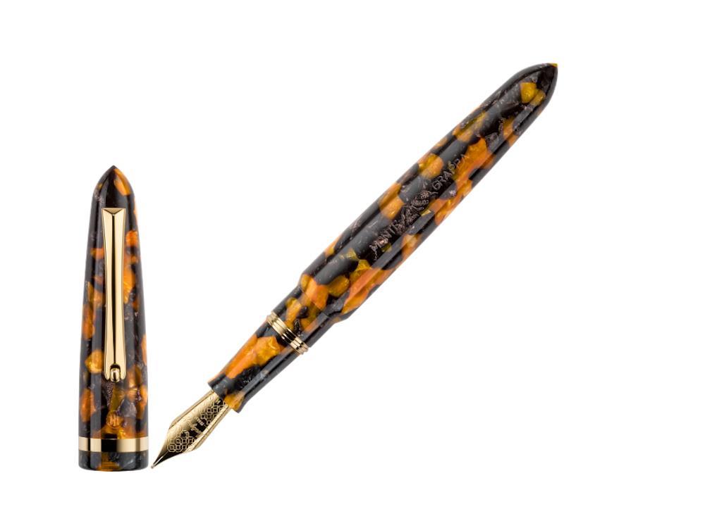 Pluma Montegrappa Venetia Havana Amber, Ambar, Acero, ISVEN_AO